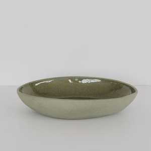 Ceramic Large Oval Bowl - Sage