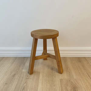 Furniture: Teak Round Stool - natural