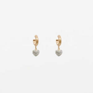 Crystal Heart Hoop Earrings