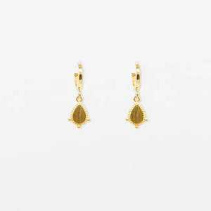Stella And Gemma Jewellery: Gold Tear Drop Pendant Earrings