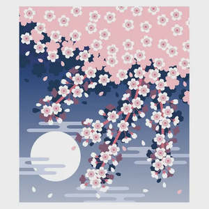 Gifts Under 20: Japanese Dishcloth - Moon & Cherry Blossom