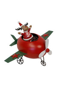 Metal Plane w/Santa