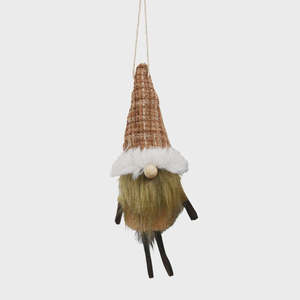 Christmas Misc: Felt Hanging Nordic Santa - Light Brown