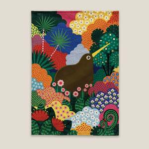 Kiwiana Tea Towel - Kiwi Woodland