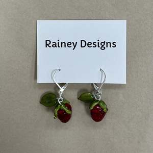 Rainey Design: Strawberry Drop Earrings