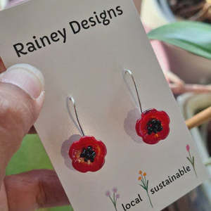 Glass Poppy Earrings