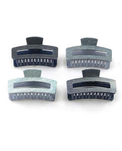 Accessories: Denim Print Hair Clips