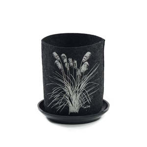 Jo Luping Design: Eco Felt Grow Bag - Toetoe On Dark Grey