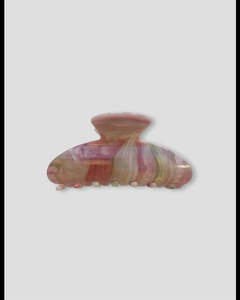 Accessories: S + G Claw Clip - Oval Marbled Pink