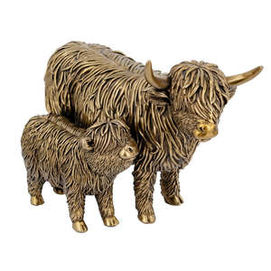 Homewares: Highland Cattle & Calf Statue