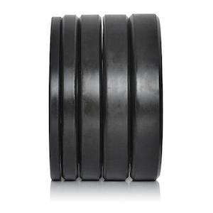 Olympic Plates: 150KG Black Bumper Plate Set