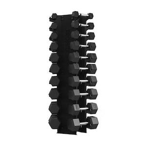 Dumbbells: 1-10kg Hex Dumbbell Set + Tower
