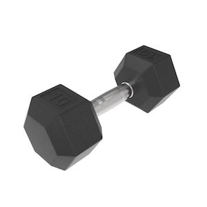 Dumbbells: 10kg HD Rubber Hex Dumbbell
