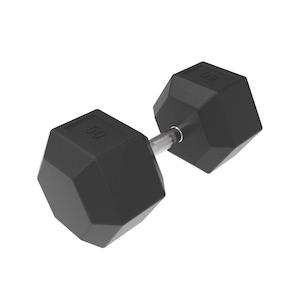 Dumbbells: 50kg HD Rubber Hex Dumbbell