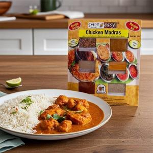 Contents of SpicenEasy Chicken Madras Recipe Kit: Spice Mix,Turmeric,Coriander P&hellip;