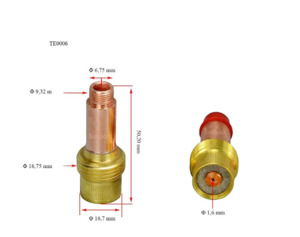 Fire Bird 1.6mm tig gas lens 45V25 2pk