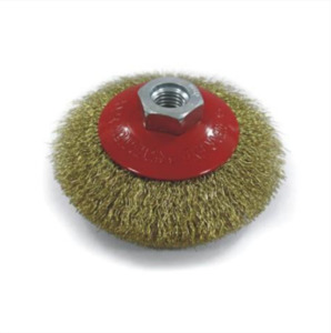 Fire Bird WIRE BRUSH GRINDER CRIMPED CUP BRUSH BEVEL 115MM M14X2 BRASS COASTED