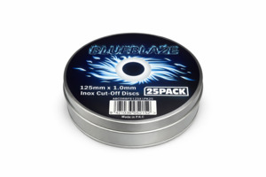 Fire Bird BLUE BLAZE Cutting Disc 25PK metal tin 125 X 1