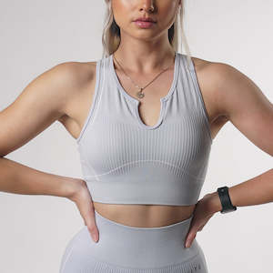 Tops: Hybrid Seamless Baby Blue Sports Bra