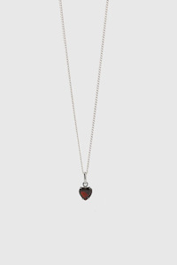 WOMENS: Heart Jewel Necklace - Sterling Silver