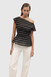 WOMENS: Aida Top - Black Stripe