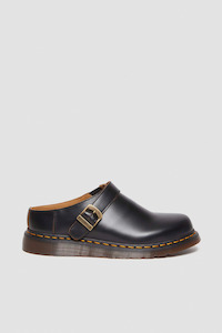 Dr Martens: Isham Vintage Smooth Leather Mule - Black