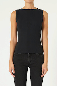Womens Singlets: Frenchie 90's Top - Black