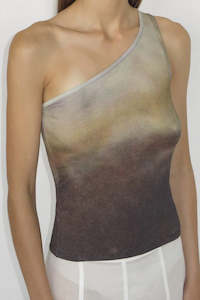 Womens Singlets: Cañete Top - Blurred Flower