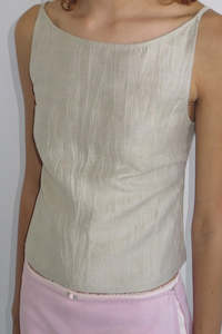 Womens Singlets: Haizea Top - Stone