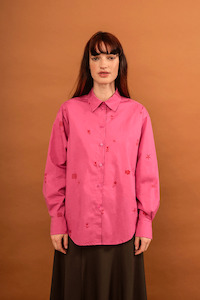 Maryse Shirt - Cerise Stamp