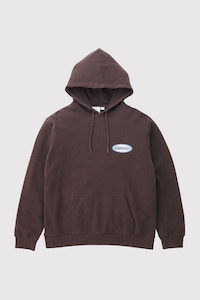 Mens Hoodies: Gramicci Oval Hooded Sweatshirt - Deep Brown