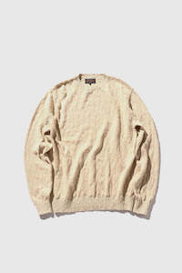 Mens Sweaters: Crew Cotton Hemp - Beige