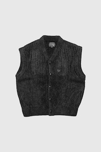 Mens Vests: Ribbed Sid Vest - Black