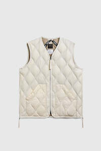 Mens Vests: Soft Shell Military V-Neck W-Zip Vest - Off White