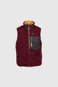 Mens Vests: Taion Down x Boa Reversible Vest - Camel/Red