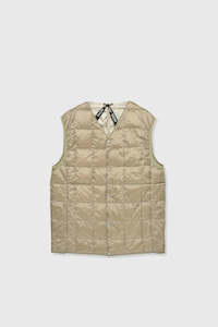 V-Neck Down Vest - Khaki