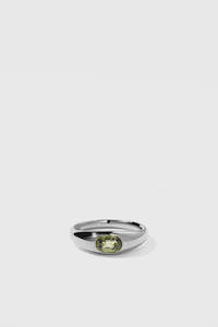 Mens Rings: Claude Ring - Sterling Silver / Green Sapphire