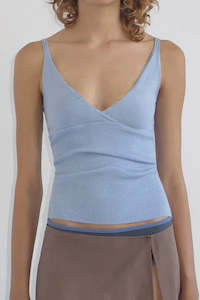 Womens Singlets: Che Top - Soft Blue