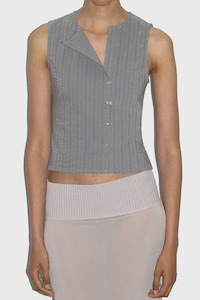 Womens Singlets: Mufi Top - Grey