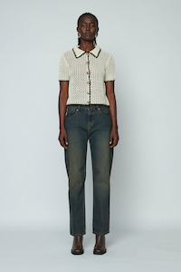 Womens Crochet Shirt - Ivory