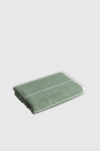 Towels: Miles Bath Sheet - Sage / Chalk