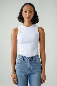 Womens Singlets: Jonesy Singlet - White