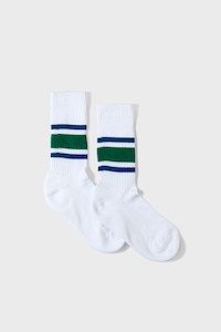 Infinite Gifts For Him: Cotton Athletic Crew - Emerald / Cobalt Stripe