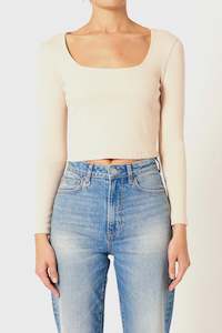 Jonesy Square Neck Top - Dust Storm