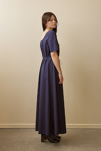 Sale Over 250: Tempo Dress - Oxford Plum Stripe