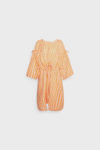 Tapas Dress - Orange Blue Checks