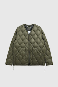 Soft Shell Military V-Neck W-Zip Down Jacket - Olive