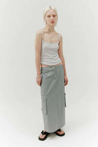 Permanent Vacation: Identity Cargo Skirt - Washed Teal