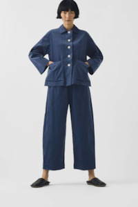 Blue: Organic Cotton Cord Shirt - Denim Blue