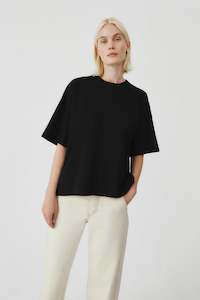 T Shirts Graphics: Oversized Boxy Tee - Black